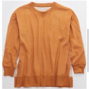 Small Soft Oversized Orange Fleece Aerie Sweater